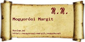 Mogyorósi Margit névjegykártya