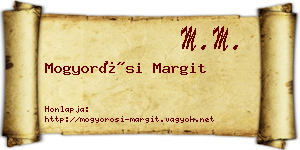 Mogyorósi Margit névjegykártya